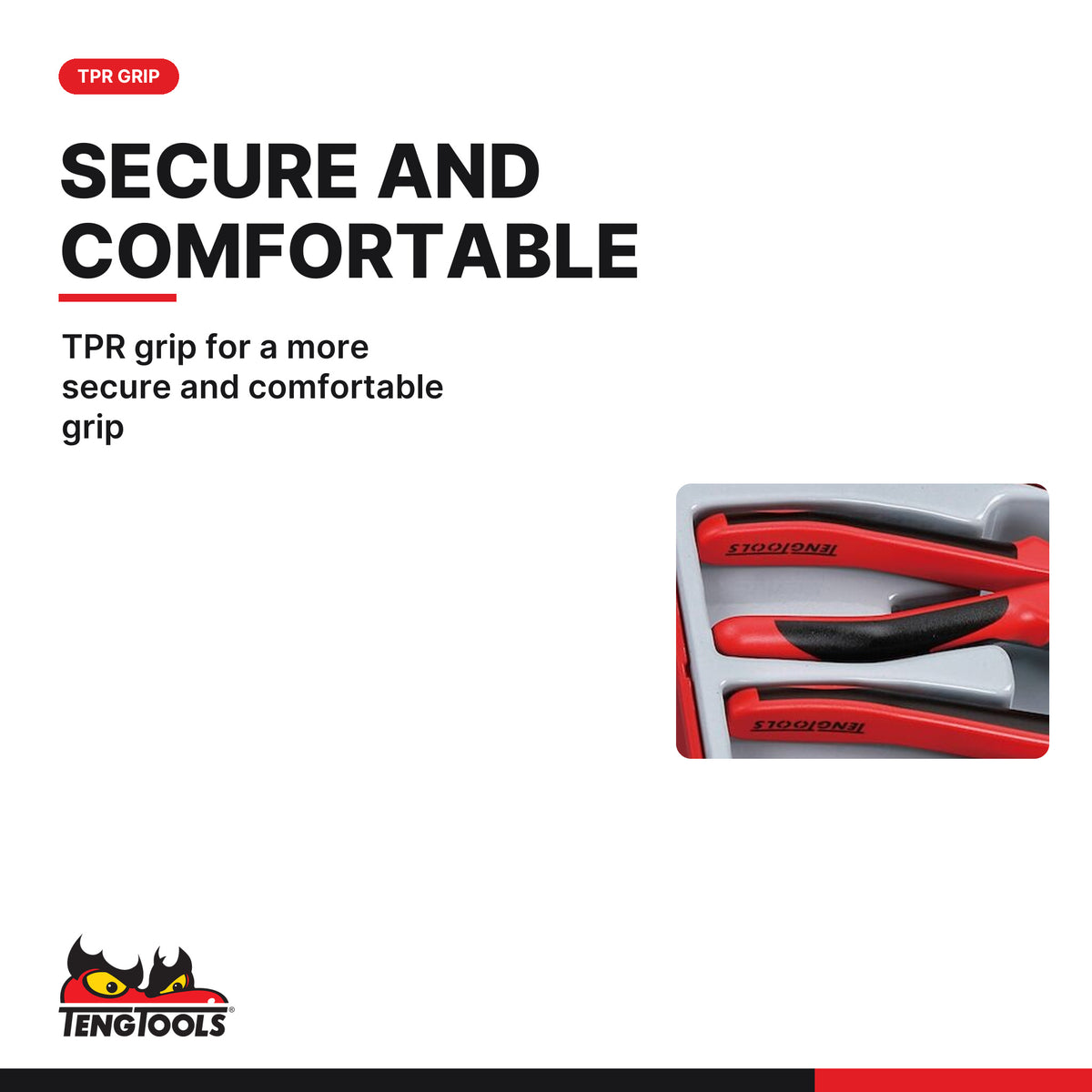 Teng Tools TTD441-T 8-Piece Pliers Set with TPR Grip Handles — CrMo, TPR grip for a more secure and comfortable grip