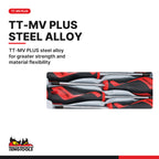 Teng Tools TTD912TXN Screwdriver Set TX TT2 12 Pieces, tt-mv plus steel alloy for greater strength and material flexibility