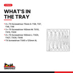Teng Tools TTD912TXN Screwdriver Set TX TT2 12 Pieces, what's in the tray