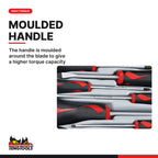 Teng Tools TTD914N Screwdriver Set Mixed TT2 14 Pieces, the handle is moulded around the blade to give a higher torque capaci