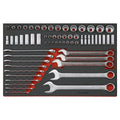 Teng Tools TTEAF62 Socket & Combination Spanner Set AF FOAM4X4 62 Pieces on a white background