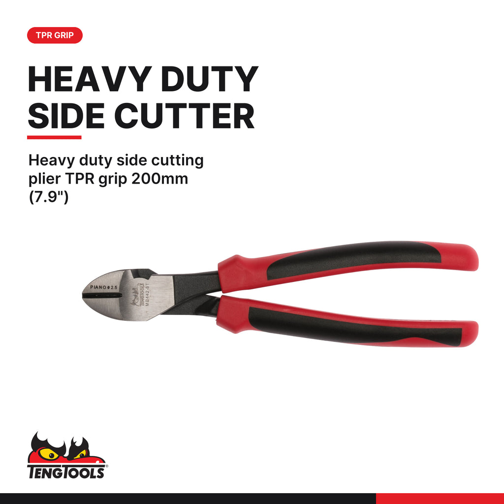 Teng Tools TTEMB11 Plier Set FOAM4X4 11 Pieces, heavy duty side cutting plier TPR grip 200mm (7.9")