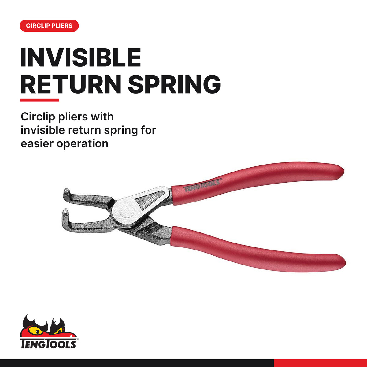 Teng Tools TTEMB13Q Plier Set Q FOAM4X4 13 Pieces, circlip pliers with invisible return spring for easier operation