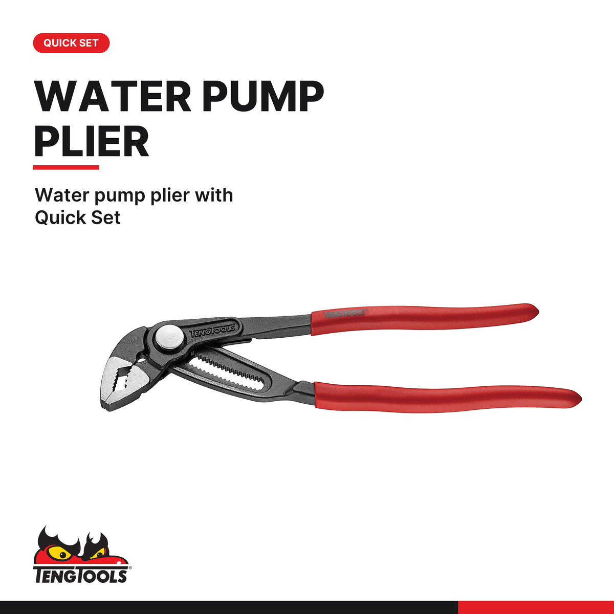 Teng Tools TTEMB13Q Plier Set Q FOAM4X4 13 Pieces, water pump plier with Quick Set