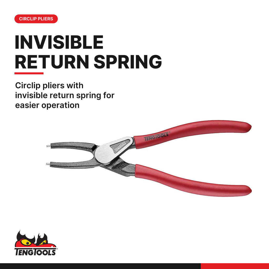 Teng Tools TTEMB14Q Plier Set Vinyl Grip Q FOAM4X4 14 Pieces, circlip pliers with invisible return spring for easier operatio