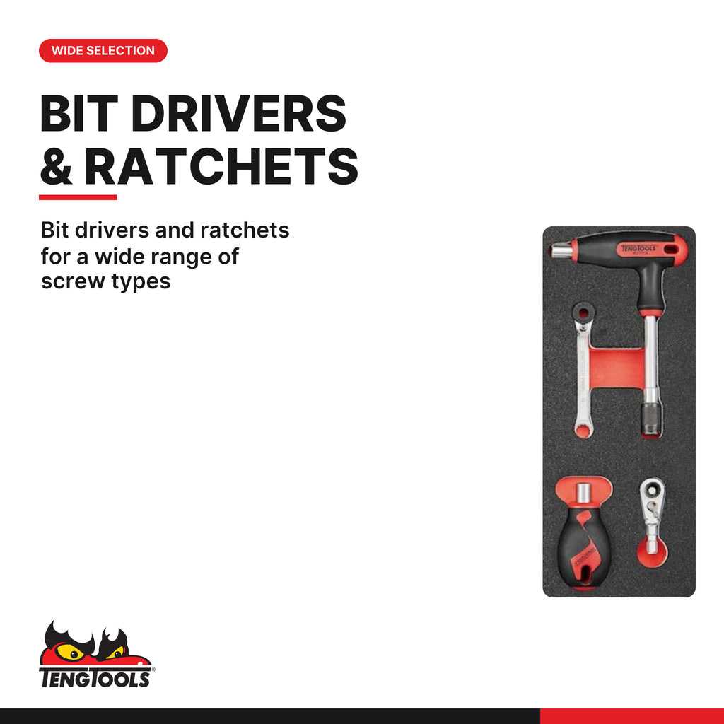 Teng Tools TTEMD115N 115 Piece Screwdriver Set, bit drivers and ratchets for a wide range of screw types