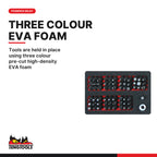 Teng Tools TTEMD98N Screwdriver Set Mixed FOAM4X4 98 Pieces, tools are held in place using three colour pre-cut high-density
