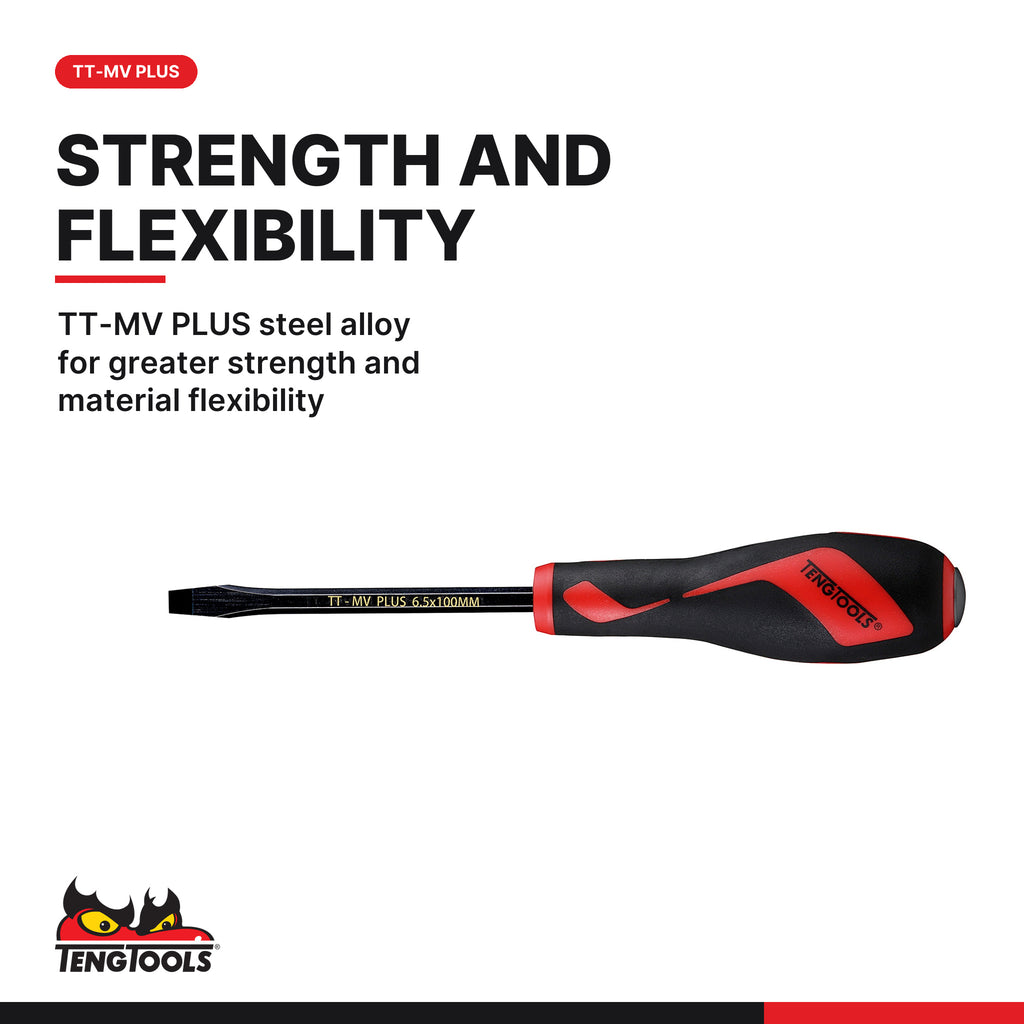 Teng Tools TTEMD98N Screwdriver Set Mixed FOAM4X4 98 Pieces, TT-MV PLUS steel alloy for greater strength and material