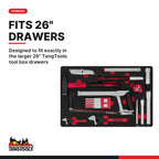 Teng Tools TTEPS12 General Tool Set FOAM4X4 17 Pieces, designed to fit exactly in the larger 26" TengTools tool box drawers