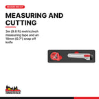 Teng Tools TTEPS25 General Tool Set FOAM4X4 25 Pieces, 3m (9.8 ft) metric/inch measuring tape and an 18mm (0.7") snap off