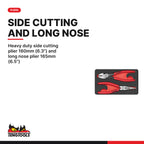 Teng Tools TTEPS25 General Tool Set FOAM4X4 25 Pieces, heavy duty side cutting plier 160mm (6.3") and long nose plier 165mm