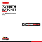 Teng Tools TTESK63 1/2" Socket Set 12 pt FOAM4X4 63 Pieces, 1/2" Ratchet 72 Teeth IP5X