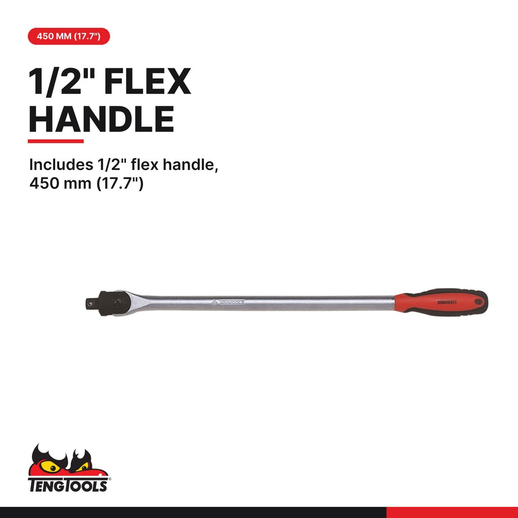 Teng Tools TTESK73 1/4″, 3/8″ & 1/2″ Socket set FOAM4X4 73 pieces, includes 1/2" flex handle, 450 mm (17.7")