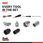 Teng Tools TTESK77 1/4", 3/8" & 1/2" Socket Set FOAM4X4 76 Pieces, every tool in the set