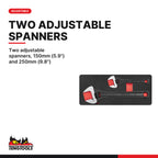Teng Tools TTESP15 Spanner set FOAM4X4 15 pieces, two adjustable spanners, 150mm (5.9") and 250mm (9.8")