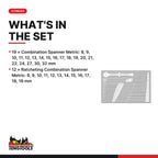 Teng Tools TTESP31A Metric combination & ratcheting spanner set FOAM4X4 31 pieces, what's in the tray