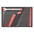 Teng Tools TTESP31A Metric combination & ratcheting spanner set FOAM4X4 31 pieces on a white background