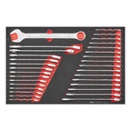 Teng Tools TTESP31A Metric combination & ratcheting spanner set FOAM4X4 31 pieces on a white background