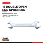 Teng Tools TTESP37 Spanner Set FOAM4X4 37 Pieces, open ended both ends, 11 sizes from 6 x 7 mm to 30 x 32 mm
