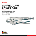 Teng Tools TTEVG11 Power Grip Plier Set FOAM4X4 11 Pieces, 4 curved jaw power grip pliers, 105mm (4.1") to 300mm (11.8")