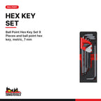 Teng Tools TTEX17 General Tool Set FOAM4X4 37 Pieces, ball Point Hex Key Set 9 Pieces and ball point hex key, metric, 7 mm