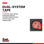 Teng Tools TTEX18 General tool set 18 pieces, 3 m (9.8 ft) dual-system measuring tape for accurate measurements in both