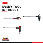 Teng Tools TTEX23N Nut Driver & Hex/TX T-Handle Set FOAM4X4 23 Pieces, every tool in the set