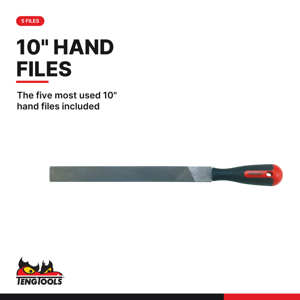 Teng Tools TTEX32 Spanner & File Set FOAM4X4 32 Pieces, the five most used 10" hand files included