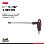 Teng Tools TTHEX7 T-Handle Ball Point Hex Key Set TT1 7 Pieces, ball point end on the long key end giving access at angles of
