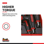 Teng Tools TTHEX7AF T-Handle Ball Point Hex Key Set AF TT1 7 Pieces, regular hex end on the short and long arms