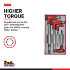 Teng Tools TTHEX7S T-Handle Hex Key Set TT1 7 Pieces, regular hex end on the short and long arms gives the ability to apply h