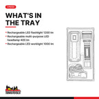 Teng Tools TTLA03 Rechargeable LED lamp set TT1 3 pieces, what's in the tray