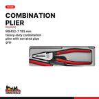 Teng Tools TTMB03 Vinyl grip plier set TT1 3 pieces, mb452-7 185 mm heavy-duty combination plier with serrated pipe grip