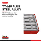 Teng Tools TTMD12D Screwdriver Blade Set Mixed TT1 12 Pieces, tt-mv plus steel alloy for greater strength and material flexib