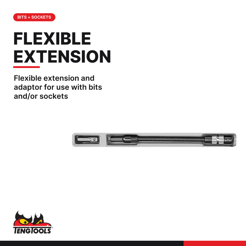 Teng Tools TTMDR84 84 Piece 1/4 Inch Drive Socket, Bit and Ratcheting, flexible extension and adaptor for use with bits