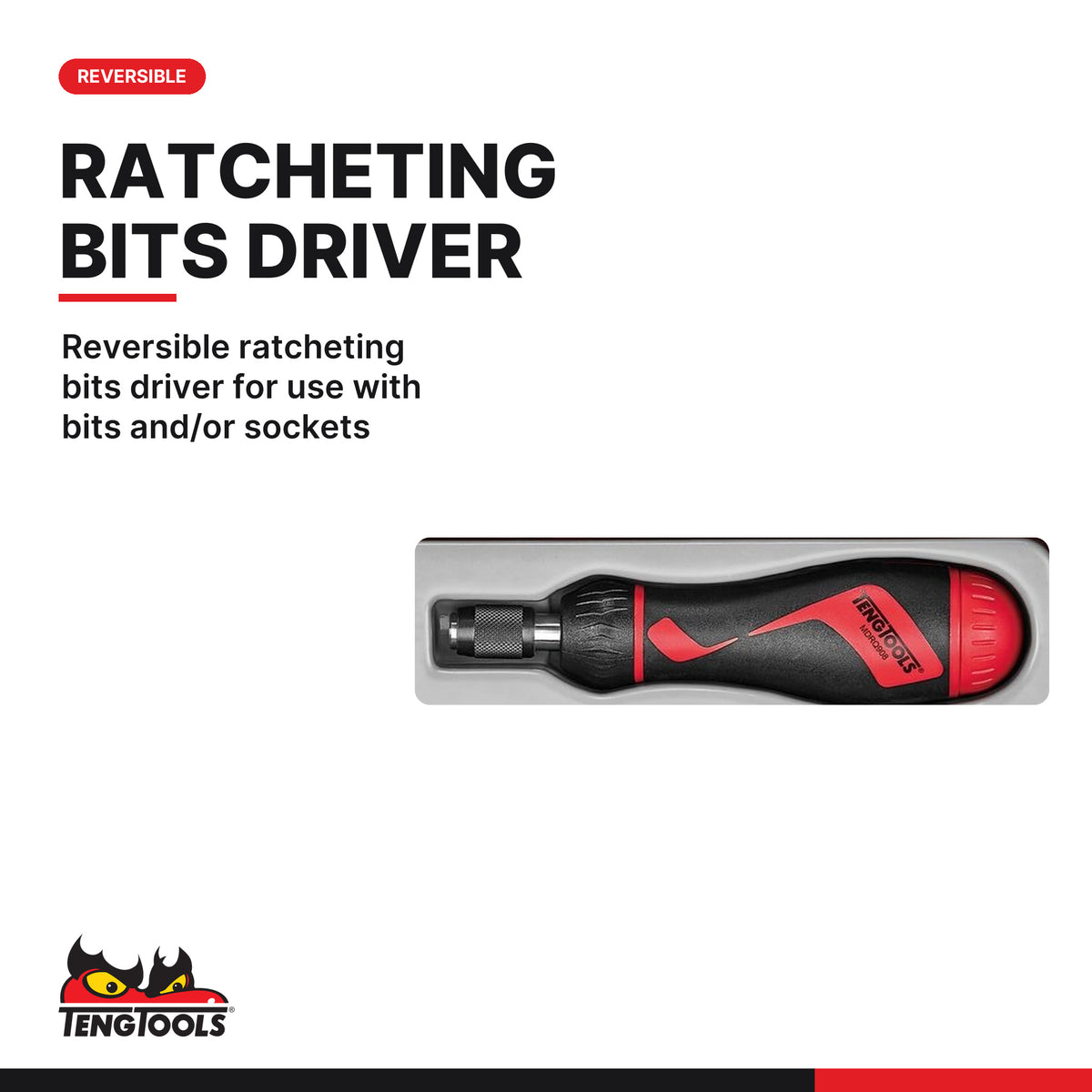 Teng Tools TTMDR84 84 Piece 1/4 Inch Drive Socket, Bit and Ratcheting, reversible ratcheting bits driver for use with bits