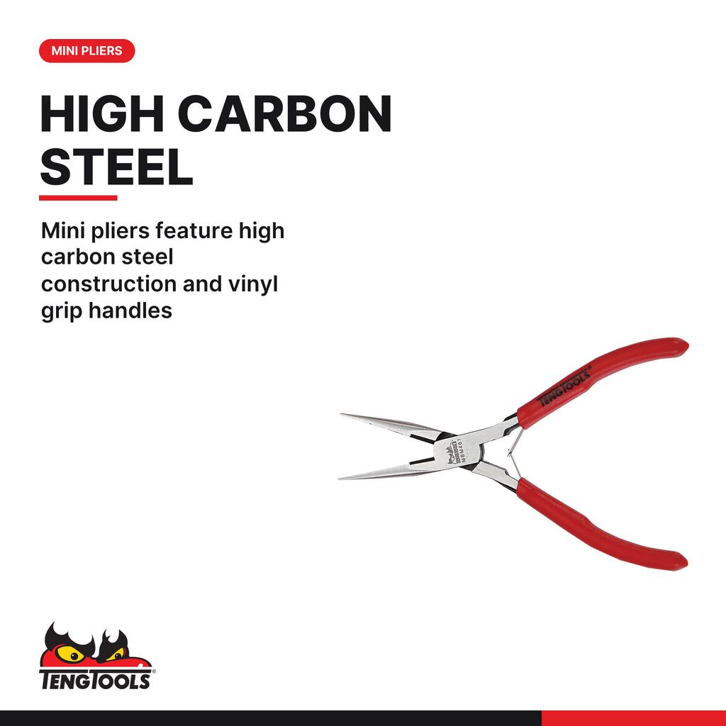 Teng Tools TTMI16 Mini Pliers & Screwdriver Set TT1 16 Pieces, mini pliers feature high carbon steel construction and vinyl g