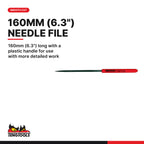 Teng Tools TTNF12-04 File Needle Square, 160mm (6.3") long with a plastic handle for use with more detailed work