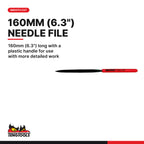 Teng Tools TTNF12-09 File Needle Crossing, 160mm (6.3") long with a plastic handle for use with more detailed work