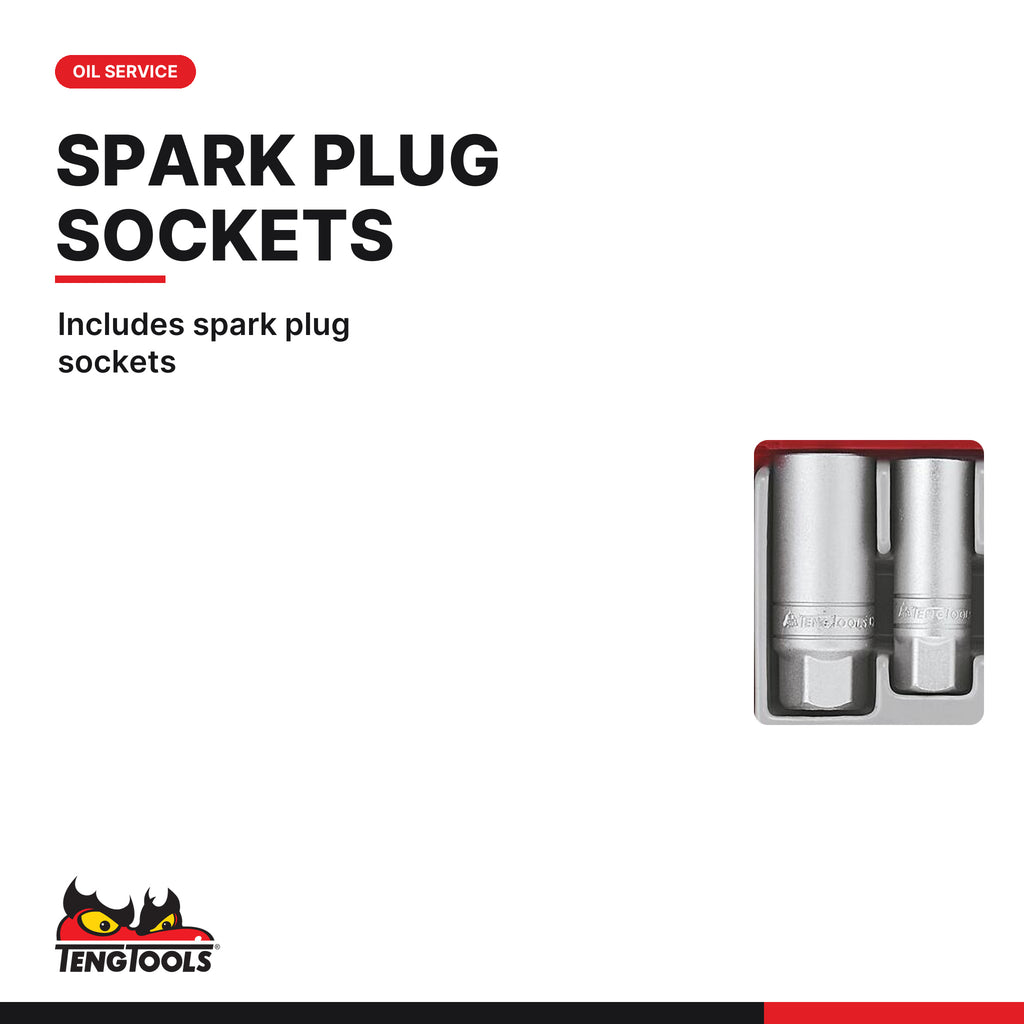 Teng Tools TTOS16 Oil Service Set TT1 16 Pieces, includes spark plug sockets