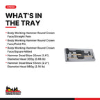 Teng Tools TTPSAD Bodywork Hammer Set TT4 5 Pieces, what's in the tray