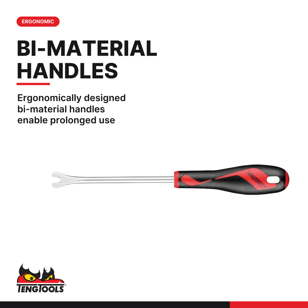 Teng Tools TTSR04A Trim & panel fastener clip removal set TT1 4 pcs, ergonomically designed bi-material handles enable prolon