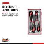 Teng Tools TTSR04A Trim & panel fastener clip removal set TT1 4 pcs, removes clips from both interior and body panels