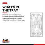 Teng Tools TTSR04A Trim & panel fastener clip removal set TT1 4 pcs, what's in the tray
