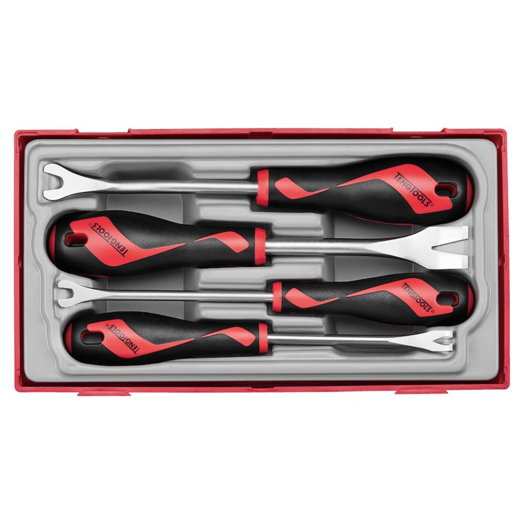 Teng Tools TTSR04A Trim & panel fastener clip removal set TT1 4 pcs on a white background