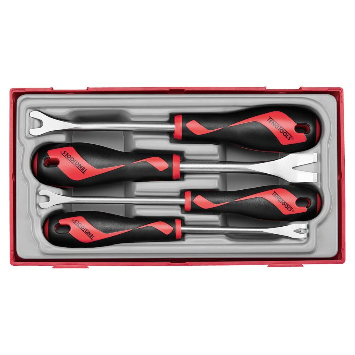 Teng Tools TTSR04A Trim & panel fastener clip removal set TT1 4 pcs on a white background