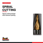 Teng Tools TTSTD03 Step drill set TT1 3, spiral cutting design with titanium plating
