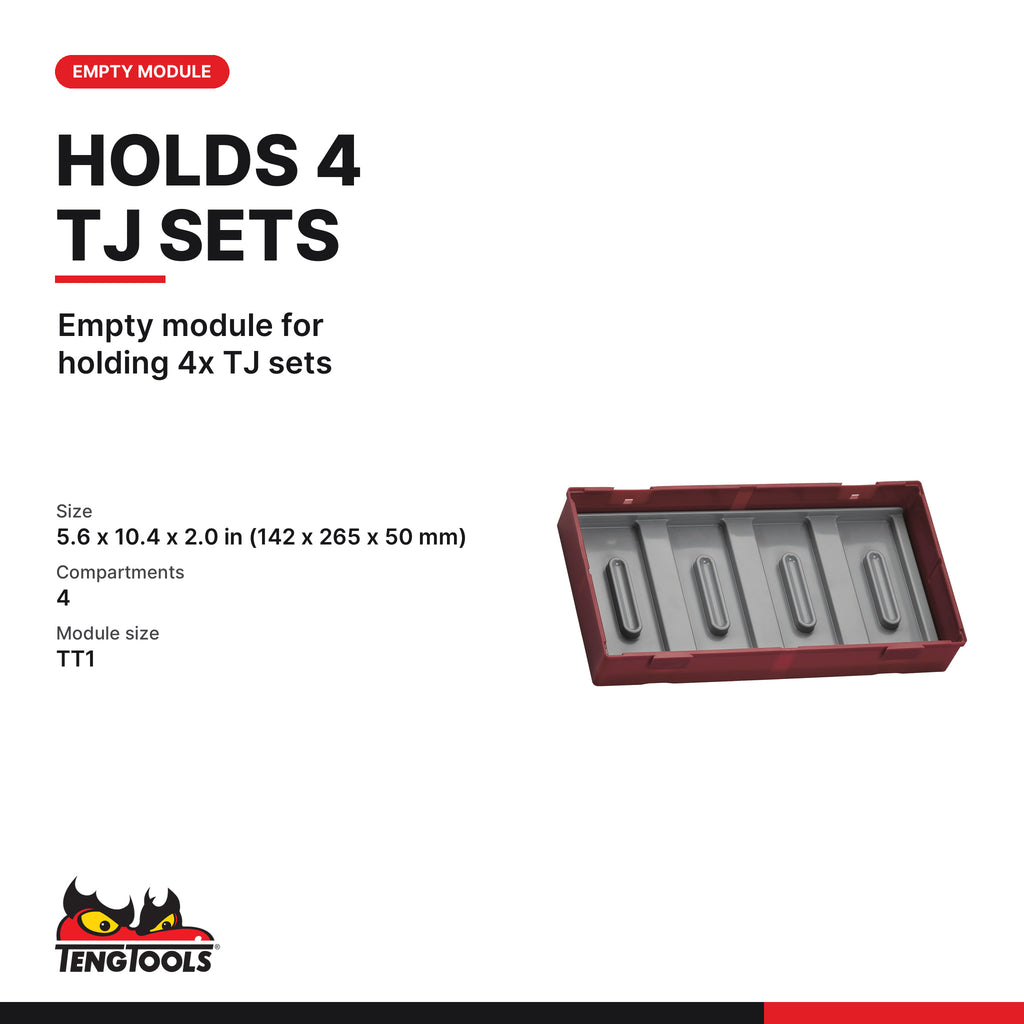 Teng Tools TTTJ04 TT1 Storage Tray for TJ Tool Sets, empty module for holding 4x TJ sets