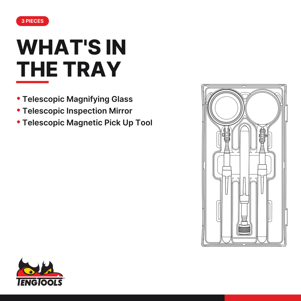 Teng Tools TTTM03 Inspection Set TT1 3 Pieces, what's in the tray
