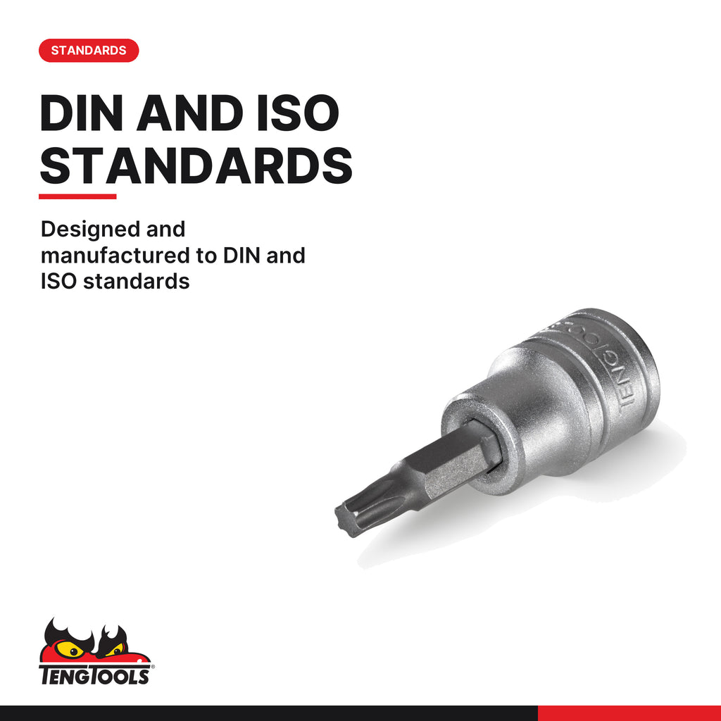 Teng Tools TTTX30 3/8" TX Bit Socket Set TT1 30 Pieces, designed and manufactured to din and iso standards
